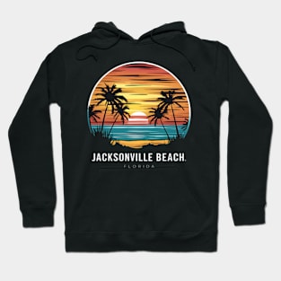 "Jacksonville Beach Sunset - Vaporwave Aesthetic Tee" Hoodie